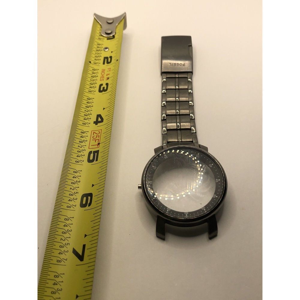 Fossil Watch Parts Band Case W/ Crystal Stainless Steel Links Grey 20mm PY145